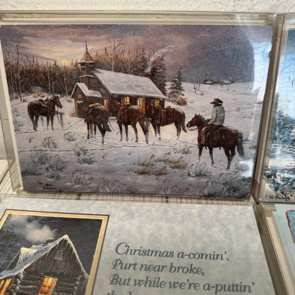 Leanin Tree Christmas Cards‎ Western Cowboys Horses 4 Packs 12 Cards In Each